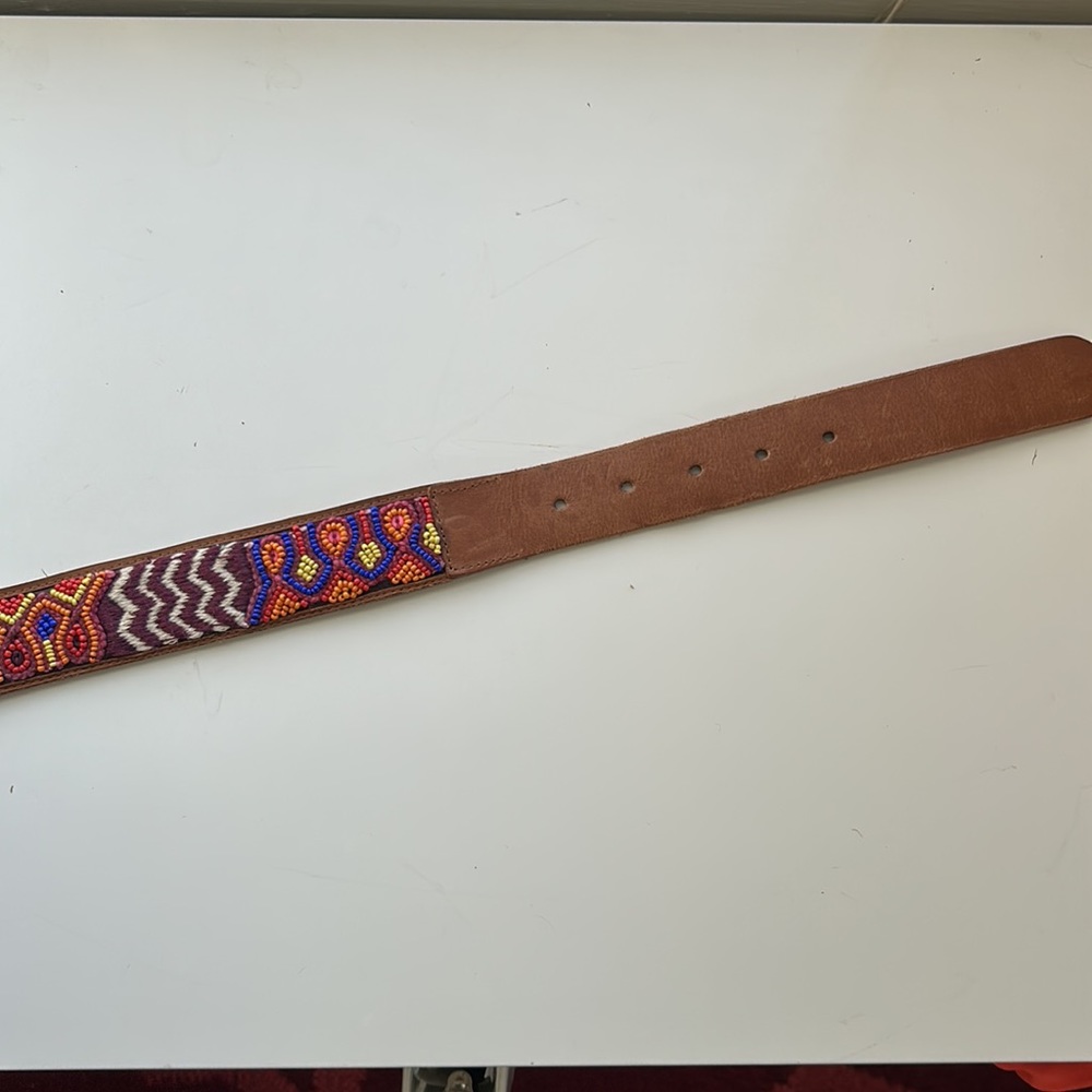 Lucky Brand Tan and Multicolor Embroidered Belt - Picture 3 of 9